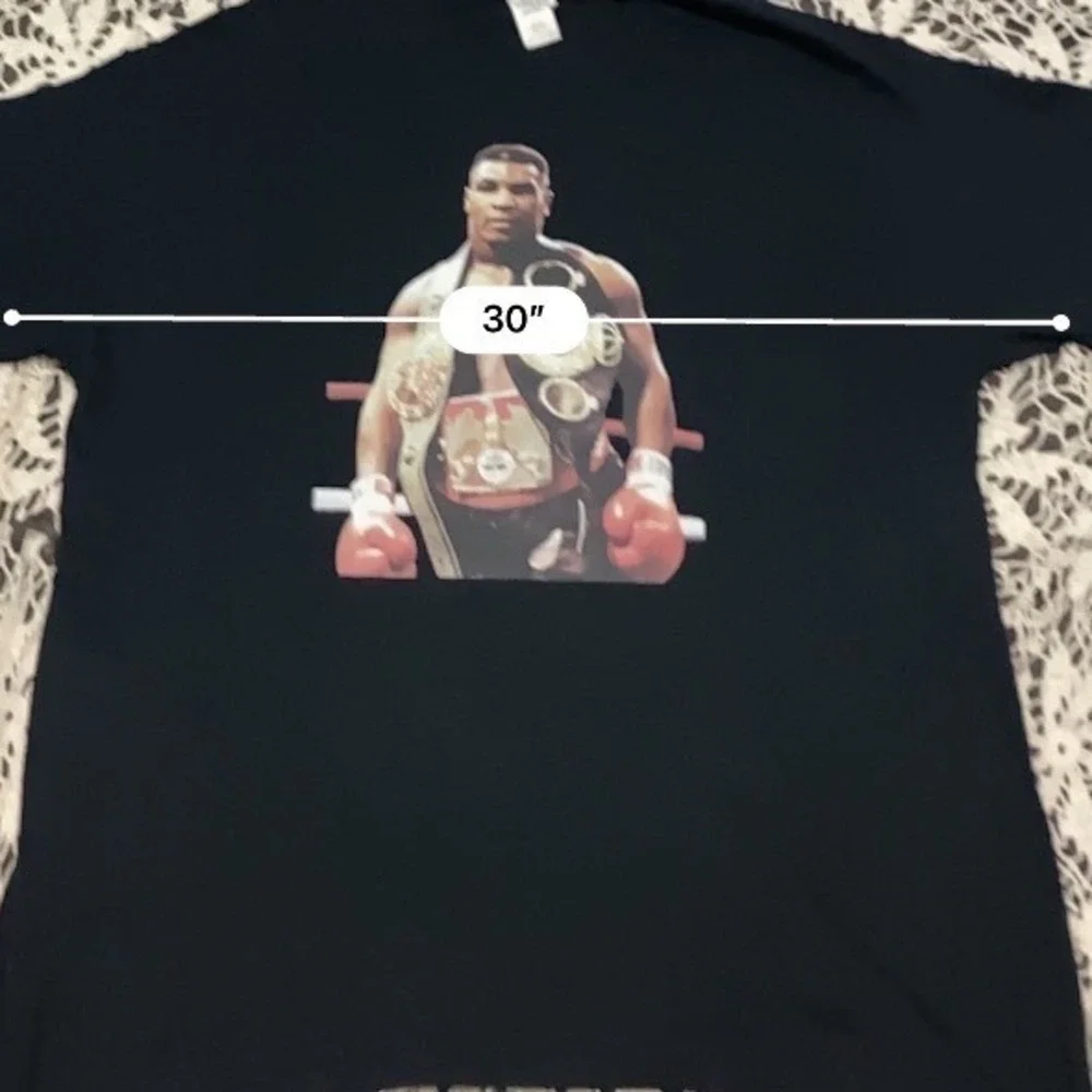 Mike Tyson Graphic T-Shirt Mens XL Black Boxing Iron Mike Championship Belts Tee - Picture 4 of 5
